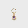 wholesale 9K gold jewelry factory wholesale source French retro geometric minimalist style square amethyst pendant-0-4