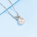 wholesale 925 Sterling Silver Internet-Famous Versatile Necklace with Moissanite and Freshwater Pearl Pendant, Niche Design for Wholesale-0-2