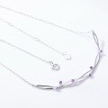 wholesale 925 Sterling Silver New Korean Style Simple Fashion Enamel Violet Pendant Necklace Collarbone Chain for Women from Source Manufacturer-0-2