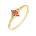 wholesale 10K Gold Japanese Natural Red Garnet Rose-Cut Marquise Gemstone Ring for Versatile Stacking-0-4