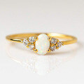 wholesale S925 Sterling Silver Opal Ring with Diamond Accents,。-0-5