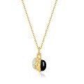 wholesale 925 Silver Gold-Plated Japanese New Black and White Displacement Series Onyx Necklace with White Shell Pendant Collarbone Chain for Wholesale Customization-0-4