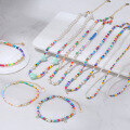 wholesale S925 silver beaded pearl necklace for women, colorful glass rice beads, ins cross-border hot seller, new in February 2025-0-1