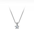 wholesale S925 silver necklace, fashionable Korean-style minimalist single diamond pendant necklace, wholesale sweet and elegant collarbone chain for women D1464-0-4