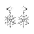 wholesale S925 sterling silver custom-made snowflake earrings, French-style versatile studs for foreign trade orders-0-4