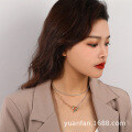 wholesale 925 Sterling Silver, an ins-style double-layer necklace,, two-way wear, for women-0-3