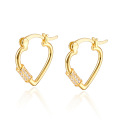 wholesale S925 Sterling Silver Heart Stud Earrings with Micro-Paved Zirconia, Sweet and Delicate Lovely Niche Design Versatile Earrings-0-0