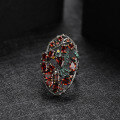 wholesale S925 Sterling Silver Secret Garden Gemstone Ring Jungle Bird Design Russia Natural Topaz Ring Ornate-0-6