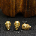 wholesale Metal: S925 Silver Gold Plated, Plain Silver Skull Bead Connector for DIY Jewelry, Five Scripture Buddhist Bead Necklace Accessory, Bracelet Decoration-0-17