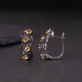 wholesale S925 Sterling Silver Vintage Gothic Style Earrings Inlaid with Natural Colored Gemstone Crystal Topaz-0-1
