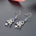 wholesale S925 Sterling Silver Diamond-Inlaid Earrings, Unique and Fashionable Korean Style, Minimalist Design, Zircon Long Drop Earrings for Women-0-1