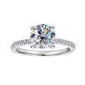wholesale Silver, 2ct Moissanite Ring for Women, High-End Design, Micro-Paved Four-Prong Cross-Border Wholesale-0-4