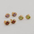 wholesale S925 silver plated with 14K gold peridot/amethyst/garnet earrings, by Dunli Jewelry-0-0