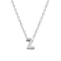 wholesale Metal 925 Silver Plain 26 Letters Pendant Necklace, Ins Luxury Hot-selling Choker-Platinum-Z 925 Silver