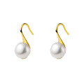 wholesale S925 Silver Pearl Earrings for Women, Fashion Minimalist Luxury Geometric High Heel Ear Hook Earrings, Popular on TikTok E3041-0-4