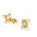 wholesale Metal Material First: Pure Silver Gold Plated Dunli New Japanese Style Fresh and Natural Peridot Stud Earrings for Women, Direct Wholesale from Manufacturer-0-2