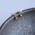 wholesale 9K Gold Small Knot Ball Cute Bow Student Style Small Ear Studs-0-0