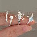 wholesale S925 Sterling Silver Fresh and Sweet Ins-Style Niche Design Unique Floral Open Ring R02296-0-0
