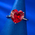 wholesale S925 silver 4ct heart-shaped 10*10 high-carbon diamond red ring, love minimalist and elegant-0-2