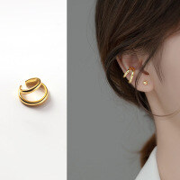 wholesale S925 silver Korean version minimalist double-layer non-pierced ear clip elegant summer line ear cartilage clip G9675-S925 silver ear clip silver single 925 silver