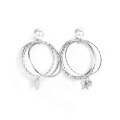 wholesale S925 Sterling Silver Yaxi Five-Pointed Star Shell Pearl Earrings Women Small Design Large Circle Engraved Earrings Personality Ear Accessories-0-4