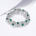 wholesale S925 Silver Cross-Border Hot-Sell Light Luxury Vintage Style Lab-Cultivated Ruby, Sapphire, and Emerald Fully Diamond Bracelet with High-End Elegant Appeal-0-6