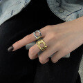 wholesale S925 sterling silver irregular hollow crumpled paper design open ring,ins-0-3