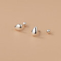 wholesale S925 Silver Polished Waterdrop Thread Ear Studs for Women, Korean Style Summer Minimalist Student Ear Jewelry M02023-0-2