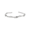 wholesale S925 Sterling Silver 033 Original Niche Design Ins Minimalist Style Personalized Simple Twining Vine Open Bangle for Women-0-4