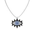 wholesale S925 Sterling Silver INS Style Women's Necklace Evil Eye Seahorse Hand Design Fashion High-End Collarbone Chain-0-5
