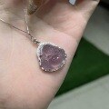 wholesale S925 Sterling Silver Inlaid Violet Chalcedony Smiling Buddha Pendant Necklace Imperial Purple New Chinese Style Collarbone Chain National Fashion-0-2