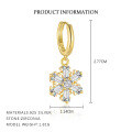 wholesale 925 Sterling Silver Snowflake Zircon Earrings For Women, Minimalist And Versatile-0-5