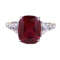 wholesale 925 Silver with 8*10mm Pigeon Blood Red Gemstone Ring for Women, Zhuo Zhifan New Collection, Luxurious and Spacious, Minimalist and Stylish, Versatile-0-4