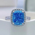 wholesale S925 full-set with 8*10 high-carbon diamond in sea blue, Mu Jing new 2021-0-0