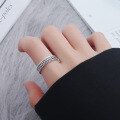 wholesale S925 Sterling Silver Korean Retro Minimalist Delicate Twist Open-Ended Ring for Women-0-2