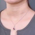 wholesale S925 Silver New European and American Style Cultivated Ruby Small Gourd Pendant Necklace, Red, Light Luxury Niche Wholesale Jewelry-0-3