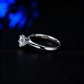 S925 Sterling Silver Moissanite Six-Prong 1-Carat Bridal Ring-0-1