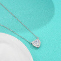 wholesale S925 Sterling Silver Wholesale Light Luxury Romantic Heart Necklace, Small Design Exquisite Heart-Shaped Moissanite Pendant Necklace-0-1