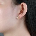 wholesale 925 Silver Gold Plated Japanese Secret Garden Earrings, Natural Shell Flower Bow New Wholesale Studs-0-2