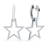 wholesale S925 Sterling Silver Fashion Commute Minimalist Gentle Temperament Hollow Star Earrings-Silver 925 silver