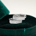 S925 Sterling Silver Moissanite Geometric Earrings for Men and Women-0-2