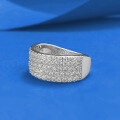 wholesale S925 Silver Jewelry, Full Diamond Pave Half Diamond Row Ring, European and American Style, Cross-Border Neutral Fashion, Ready for Sale on AliExpress-0-1