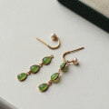 wholesale Vintage-style natural jade pearl teardrop gemstone drop earrings for women, party earrings wholesale-0-1