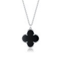 wholesale 925 Sterling Silver New Black Onyx Four-Leaf Clover Bracelet, Ins-Style Niche Premium Lucky Necklace & Earrings Set-0-6