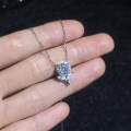 S925 Silver Cherry Moissanite Pendant Necklace-0-1