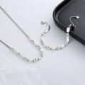 wholesale S925 Sterling Silver Retro Heavy-Duty Square Love Letter Necklace and Bracelet Trendy Hip-Hop Jewelry-0-3