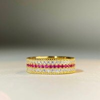 wholesale Metal material first, flashing rose vibrant red luxury style set high-end retro classic design stackable ring necklace pendant wholesale-Code 9 - Red Corundum &gt; 925 Silver