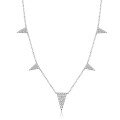 wholesale 925 Sterling Silver Five Triangular Stones in a Row Necklace for Women, Minimalist Collarbone Chain, Independent Site Best-Seller-0-4