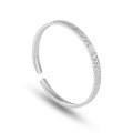 wholesale 990 Sterling Silver "Fú" Character Open Bangle Bracelet for Women, Engraved with Auspicious Words for Wealth and Joy, Pure Silver Gift for Girlfriend-0-4