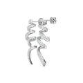 925 Silver Moissanite Ribbon Earrings, Customizable-0-2